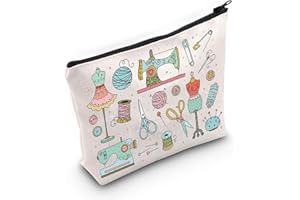 WZMPA Divertente borsa per il trucco da cucito per macchina da cucire regalo strumenti da cucito in tela con cerniera borsa da sarta quilters regalo