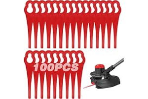 BEAMELY 100 Pcs Plastic Grass Trimmer Blades, Cordless Strimmer Blades 85 mm Lawn Mower Cutting Blades Garden Mower Replacement Blades for Einhell Grass Strimmer-Red