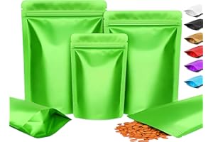 Plaphy 100 Bolsas Zip Doypack Herméticas, Stand Up Pouch de Colores Mate, Bolsas Mylar de Aluminio de Pie con Cierre Resellables para Empaque y Almacenamiento de Alimentos (Morado, 10 x 15 cm)
