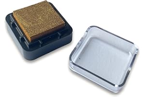 Stemplino® Stempelkissen klein Ink pad mini Kissen mit Farbe für Kinder Hochzeit Album zum Stempeln für Embossing Scrapbooking Bullet Journal Gestalten Basteln DIY (Gold)