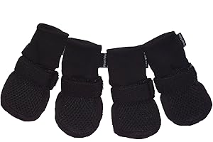Vibrant Fellow Paw Protector Dog Boots Breathable Protective and Skid-proof Colour Black Set of 4 Size X-Small