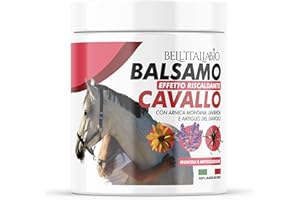 BELL'ITALIABIO Balsamo Cavallo Riscaldante 600ml - Crema Riscaldante Muscoli Sportiva con Arnica per Cavalli, Lavanda e Artiglio del Diavolo per Disturbi e Tensioni Muscolari Balsamo di Cavallo