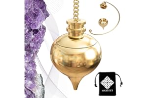 Majestic's Pendule Divinatoire de Radiesthesie Goutte d'Eau Abbe Mermet et sa CHAMBRE TEMOIN en Laiton Doré - Magnetiseur Sourcier Géobiologie