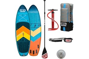 JBZ JBAY.ZONE JBAY.ZONE River Y1, Tavola Stand Up Paddle Gonfiabile per Principianti, Doppio Strato di PVC Fusion, Pompa a Doppia Azione, Pagaia Regolabile e Borsa Incluse, Uso nei Fiumi, Fino a 140kg, 290x89x12 cm