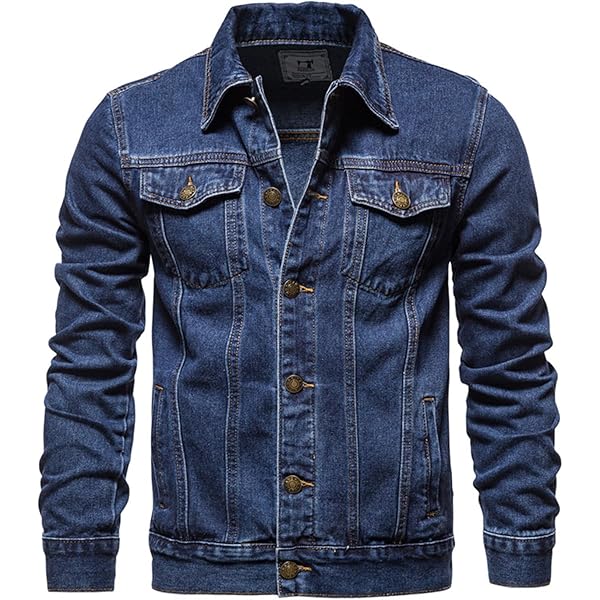 Veste en Jean Extensible pour Homme Veste en Denim Décontracté Homme