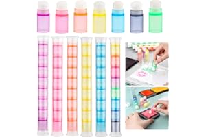 OTCRAFT48 Pcs/Set Soft Bristles Finger Daubers with 6 Storage Box Ink Blending Brushes Mini Stackable Blender Brushes Brush Head 0.75'' for Cardmaking Painting Drawing Handles Ink Blender Tool