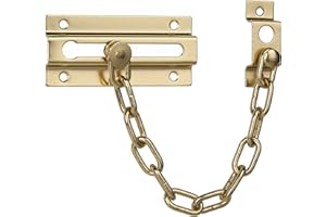 HASWARE Zamek łańcucha do drzwi, zatrzask do drzwi, solidny wysokiej jakości pogrubiony łańcuch zamki do drzwi wewnętrznych, zabezpieczony przed dziećmi, dodatkowa prywatność i bezpieczeństwo dla domu (złoty)