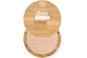 ZAO ESSENCE OF NATURE Polvo compacto ZAO 302 beige-naranja, en lata de bambú rellenable