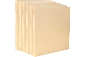 EXERZ Tableros de pintura de madera de 15,2 x 15,2 cm, paquete de 6, paneles cuadrados de madera para pintura acrílica, óleo y medios mixtos, tableros de manualidades suaves para artistas, niños y