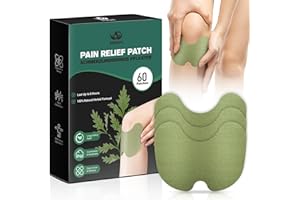 AnjoCare Knee Pain Relief Patches, 60Pcs Heat Pain Relief Patches, Wormwood Pain Relief Patches for Knee, Back, Neck, Shoulder Inflammation and Muscle Soreness