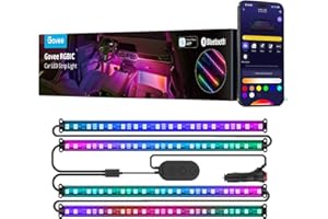 Govee RGBIC Interior Car Lights with App Control, Segmented Colour, 2-Line Design Lighting Kit, DIY Effects, Music and 30 Scene Modes for Cars
