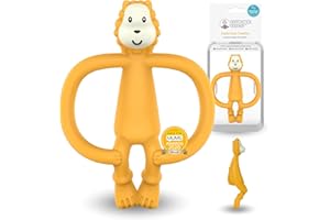 Matchstick Monkey Ludo Lion Teething Ring Animal Motif - Baby Teething Aid - Soft Nubs Massage Sore Gums - Silicone - BPA-Free - Grasping Toy for Teething from 3 Months