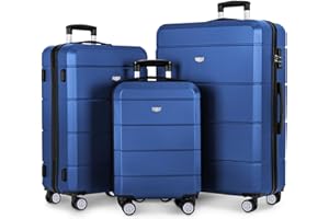 LUGG Travel Suitcase Set - Jetset 3-Piece Hard Shell Luggage, 20" 25" 29 Strong & Lightweight with Secure TSA Lock, Smooth 360° Wheels, Internal Pockets - Airline Approved