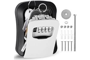 HAINUE Schlüsseltresor mit Zahlencode, Schlüsselkasten mit 4 Stellig Code Wandmontage, Schlüsselsafe Aussen, Schlüsselbox wasserdichte, Große Kapazität für Haus, Garagen, Schule Ersatz Haus Schlüssel