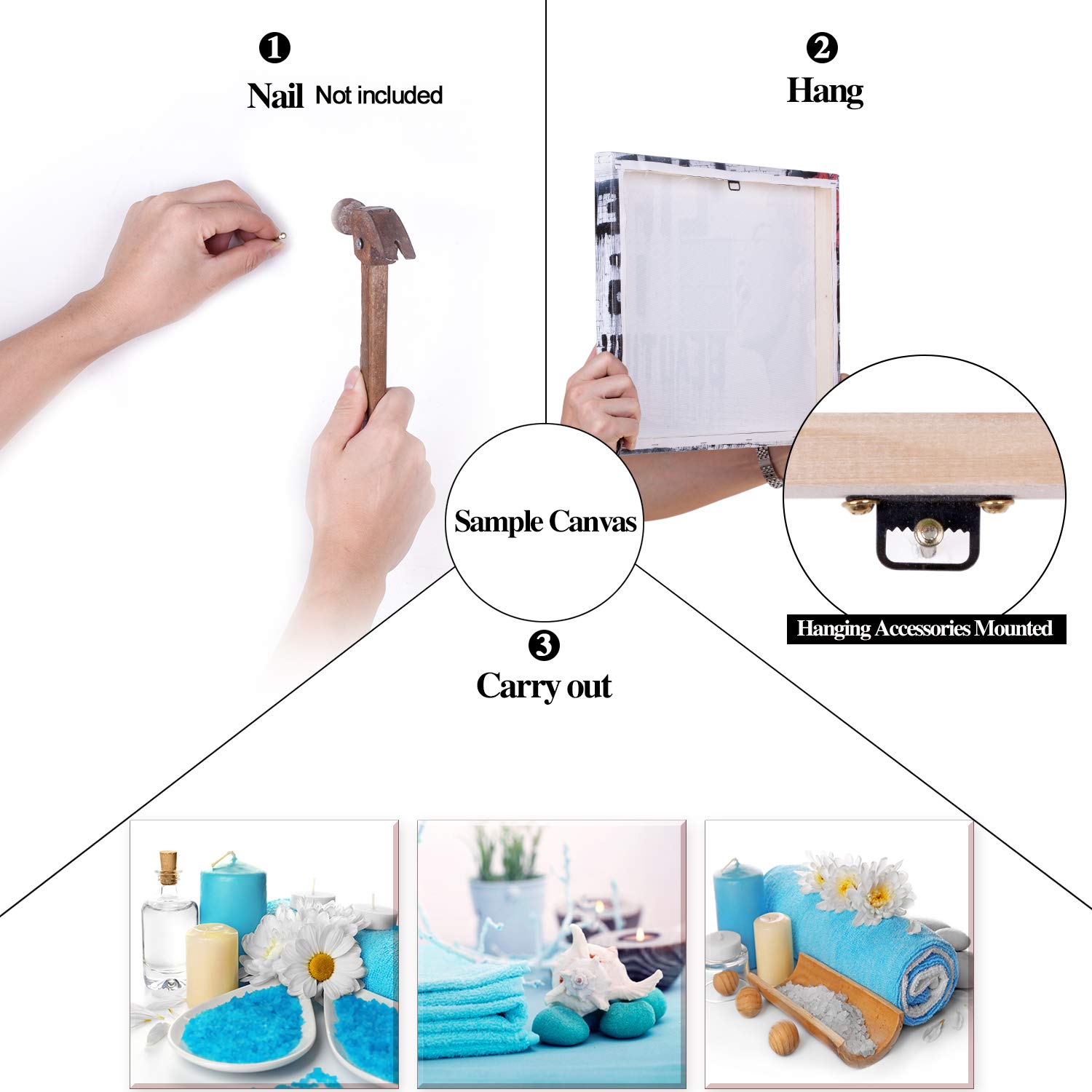 Piy-Painting-Impression-sur-Toile-Haut-Qualite-Peinture-avec-Cadre-Tableau-pour-Art-Dco-Murale-Salle-de-Bain-Cadeau-Anniversaire-3X-30X30CM