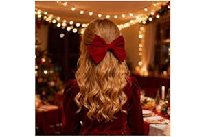 Allereya Francese Rosso Velluto Fiocco Capelli Barrette Grande Fiocco Capelli Clip Grande Velluto Capelli Arco Raso Bowknot Hairclips Decorativi Capelli Accessori Gioielli per Le Donne(red1)