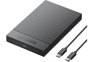 SAN ZANG MASTER 2.5'' Hard Drive Enclosure - SANZANG Toolless USB 3.0 Hard Drive Enclosure Support UASP and Trim for 2.5'' SATA SSD and HDD with 9.5mm 7mm Height, Includes Type C to C Cable, White