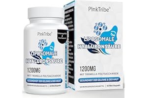 ‎P!NKTRIBE Liposomale Hyaluronsäure Kapseln - Hochdosiert mit 1000mg Hyaluron, Hochmolekulare Hyaluronsäure (500-700 kDa), Frei von Zusatzstoffen, 60 Stück (1er Pack)