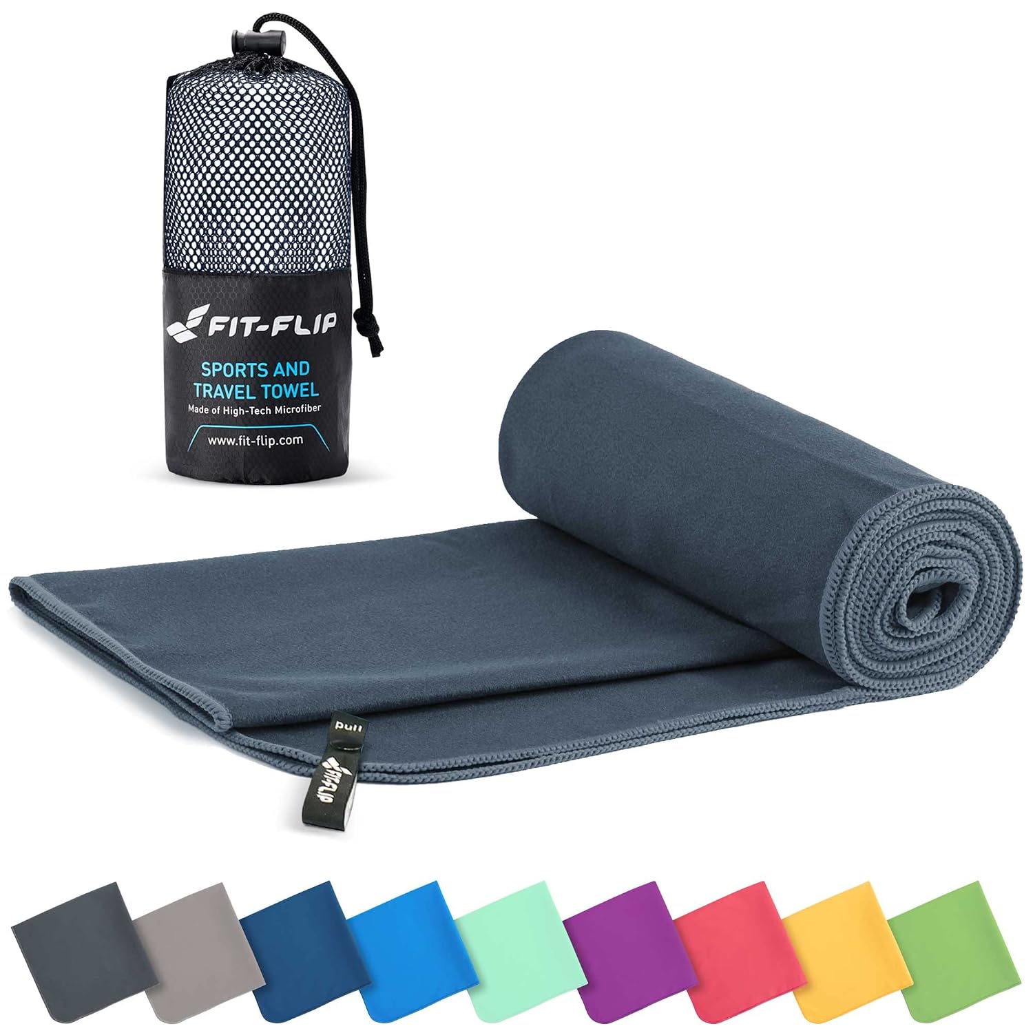 Fit-Flip Microvezel handdoeken - 12 kleuren, 8 afmetingen - compact, ultralicht & sneldrogend - Microvezel handdoek - de perfecte sporthanddoek, strandlaken en reishanddoek