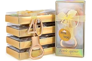 DADEA 24 Apribottiglie Dorati per Festa di Compleanno, Regalo per 40° Anniversario, Souvenir per Ospiti (40, 24)