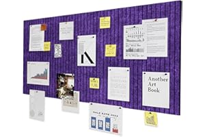 LUPATDY Tableau d'affichage, 60 x 40 cm, en feutre, autocollant, tableau mémo, décoration murale, tableau de vision, 0,9 cm d'épaisseur, pliable, avec épingles Violet