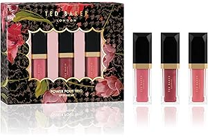 Ted Baker Power Pout Trio, 3 Lip Glosses, Delicate Peony, Sheer Rose & Glazed Pink, Playful Lip gloss Gift Set for Women - 3 x 4.34ml