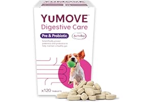 YuMOVE Digestive Care, Dog Pre and Probiotics Supplement for Gut Health, Digestive Support for All Ages and Breeds, 120 Tablets - Eco Friendly and Letter Box Ready Packaging
