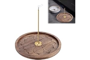 MHDUYEG Räucherstäbchen Halter Holzlotus Räucherstäbchenhalter, Incense Holder Lotus Stick Räuchergefäß Weihrauchhalter Brenner Incense Sticks Meditation Zubehör 6 Loch Weihrauchbrenner Duft Zubehör