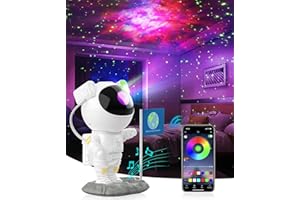 FOMYHEARD LED Astronauta Proiettore Galassia, DIY 256 RGB Nebulose Luce Notturna,Controllo APP,Altoparlante Bluetooth e Timer, Lampada Proiettore Stelle Soffitto Bambini e Adulti