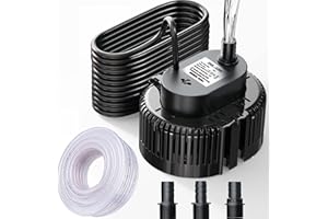 Pompa Sommergibile Acque Scure,Pompa Svuota Piscina,Irrigazione Giardini Lnicez (75 W, Ø19 mm, 3.000 l/h, 5 m con tubo di scarico e cavo di alimentazione extra lungo 7,5 m(Nero)