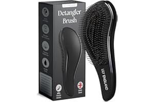 Cepillo de Pelo Desenredante Para Cabello Mojado, Seco, Fino, Grueso, Rizado - Mejor Cepillo Para Todo Tipo de Cabello - Regalo Ideal Para Mujeres y Niños ¡No Más Enredos! (Negro) - Lily England