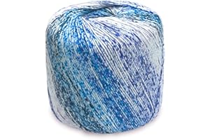 JIUZCARE Vistoso Ovillos De Yarn Para Crochet Hilo De Algodon Crochet Ovillos De Algodon Para Ganchillo De Yarn Se Utilizan En Ropa De Punto, Sombreros, Calcetines, Bolsos, Juguetes, Etc. [133M, 44# Rain]