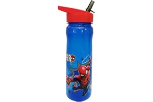 Marvel Official Spider-Man Kids Water Bottle by Polar Gear - 600ml Spiderman Water Bottle for Kids Made From Polypropylene - Blue and Red
