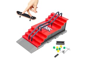 Gr8ware Mini monopatín y Juguete de Skatepark, Juego de rampas de Skatepark, Kit de monopatín de Dedo de Skate Park de Escritorio Coleccionable para Amantes del Skate (F)