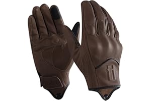 Harssidanzar Guantes de Moto Hombre, Estilo de Invierno, Cuero de Guantes de Montar Touch Screen con Protecciones Profesional En Los Nudillos GM041EU