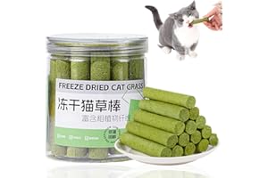 JINJIAR 16PCS Cat Grass Teething Sticks,Natural Dental Chew Toys for Indoor Cats,Catnip & Hairball Removal Treats,Teeth Cleaning Chews,Freeze-Dried Grass for Cats,Cat Chew Sticks,Catnip Sti/cks for C/ats
