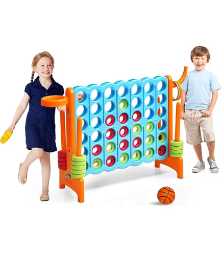 GOPLUS Puissance 4 Géant, 84 x 33 x 79 cm, Jeu de Société Puissance 4 avec 42 Anneaux et Curseurs pour Redémarrage Rapide, Blanc - Jeux - Jouets GOPLUS Puissance 4 Géant, 84 x 33 x 79 cm, Jeu de Société Puissance 4 avec 42 Anneaux et Curseurs pour Redémarrage Rapide, Blanc - Jeux - Jouets