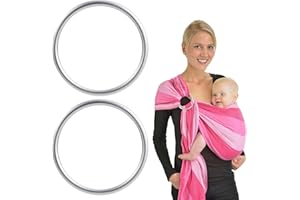 CUTIOLLY Anneau Porte Bébé,2pcs Ring Sling,Anneaux de Sling,Anneau en Aluminium Baby Sling,Bébé Slings Ring,Anneaux Coton Wrap,Accessoire Pour Parents BéBé,pour Infant Respirant Slings Carrier Strap