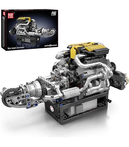 Mould King 10131 Technik W16 Motor Kit De Construction De Blocs De Construction De Moteur Modele De Briques De Serrage Moteur Avec Quatre Turbocompresseurs Kit Moteur Pour Adultes 952 Pieces