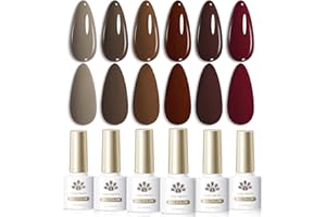 ‎BORN PRETTY Born Pretty UV Nagellack Braun Rot - Gel Nagellack Herbst Winter UV Lack Maniküre und Nagelkunst DIY zu Hause