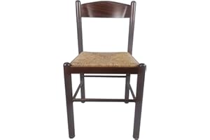 SEDAM SRL Sedia Pisa, In Legno Massello, Seduta in Paglia, Varie Colorazioni Disponibili (Noce)