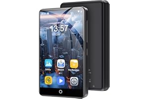 OILSKY 80GB MP3 Player with Bluetooth and WiFi, Mp3 & Mp4 Music Player with Spotify, Amazon Music, Deezer, Audible, Browser, 4.0" IPS Touch Screen Android Player with Speaker, FM Radio, Up to 512GB（Black）