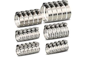 InduSKY 30 pezzi Fascette Stringitubo Regolabile 6-51mm Gamma Acciaio Inox Fascetta Morsetto Assortimento Ingranaggi a Vite Senza Fine Fascette per Tubi Gas, Acqua, Applicazioni Automobilistiche