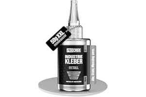 PROCREA® Sekundenkleber (50g) "Metall" [mit Anti-Austrocknungs-Spitze] Extra starker und transparenter Metallkleber für alle Metalltypen - Wasserfester Alleskleber & Superkleber in Industrie-Qualität