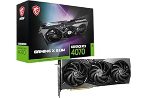 MSI GeForce RTX 4070 Gaming X Slim 12G Carte Graphique de Jeu - 12 Go GDDR6X, 2625 MHz, PCI Express Gen 4, 192 Bits, 3X DP v 1.4a, HDMI 2.1a (Prend en Charge 4K & 8K HDR)