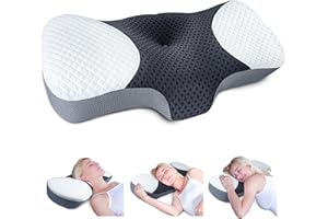 ‎SAHEYER SAHEYER Orthopädisches Kissen Memory Foam Kissen, Nackenstützkissen Kopfkissen Seitenschläferkissen, Nackenkissen Schlafkissen für Seiten Rücken Bauchschläfer 65 * 30 * 8.5/12cm