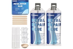 TJINHEZ Metallkleber Extra Stark 100ml - 2K Epoxidharz, Flüssigmetall Kleber zum Schweißen & Reparieren, Hitzebeständig & Wasserdicht, Für Edelstahl, Aluminium, Kunststoff, Holz, Keramik