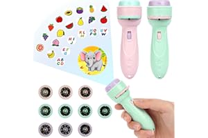 HOTUT Torcia per Proiettore per Bambini, 2 Pezzi Proiettore Torcia, 160 Modelli di Luce di Proiezione, Proiettore Diapositiva per Bambini, Storia Della Buona Notte per Ragazzi e Ragazze