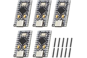 AYWHP Lot de 5 cartes de développement Pro Micro avec puce Atmega32U4 5 V/16 MHz Nano microcontrôleur avec mise à jour USB intégrée Interface de type C Compatible avec Arduino IDE