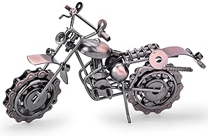 Tukeoo Christmas Funny Gifts for Dad from Daughter Son, Vintage Handcrafted Iron Motorbike Model Gifts for Dad Grandpa Husband Men, Dad Christmas Gifts for Fathers Day Birthday Anniversary